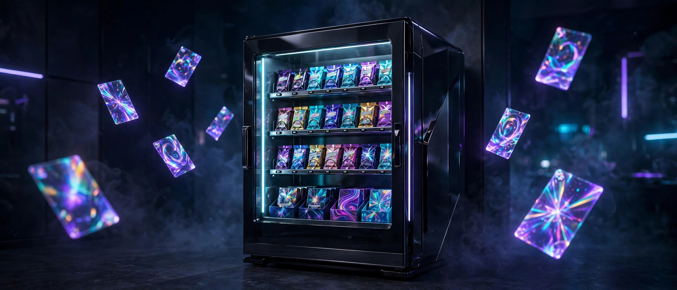 PNW Mix Bag smart vending machine stocked with trading card packs